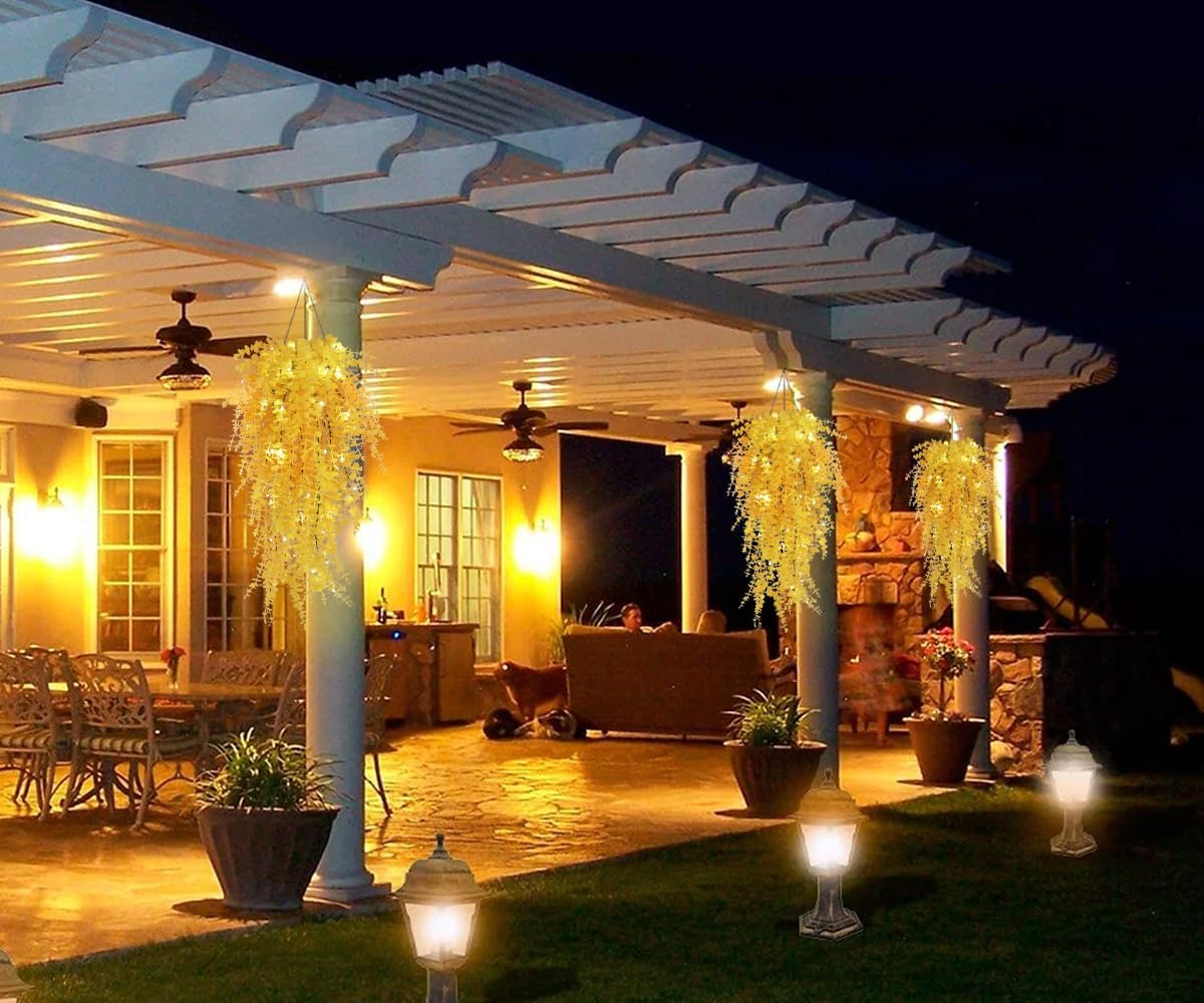 Hanging Plants Indoor Artificial Grass Fake Faux Hanging Plants Outdoor Artificial Plant Wall for