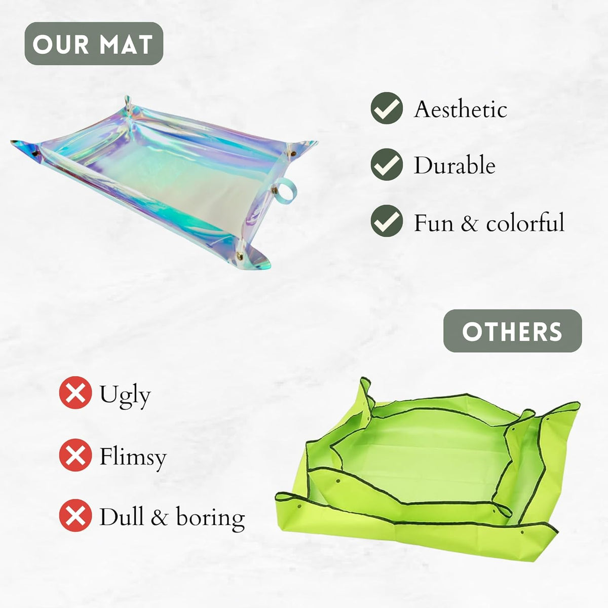 Plant Repotting Mat for Indoor Outdoor Gardening, Holographic Roll Out Potting Mat Tarp - Gifts for