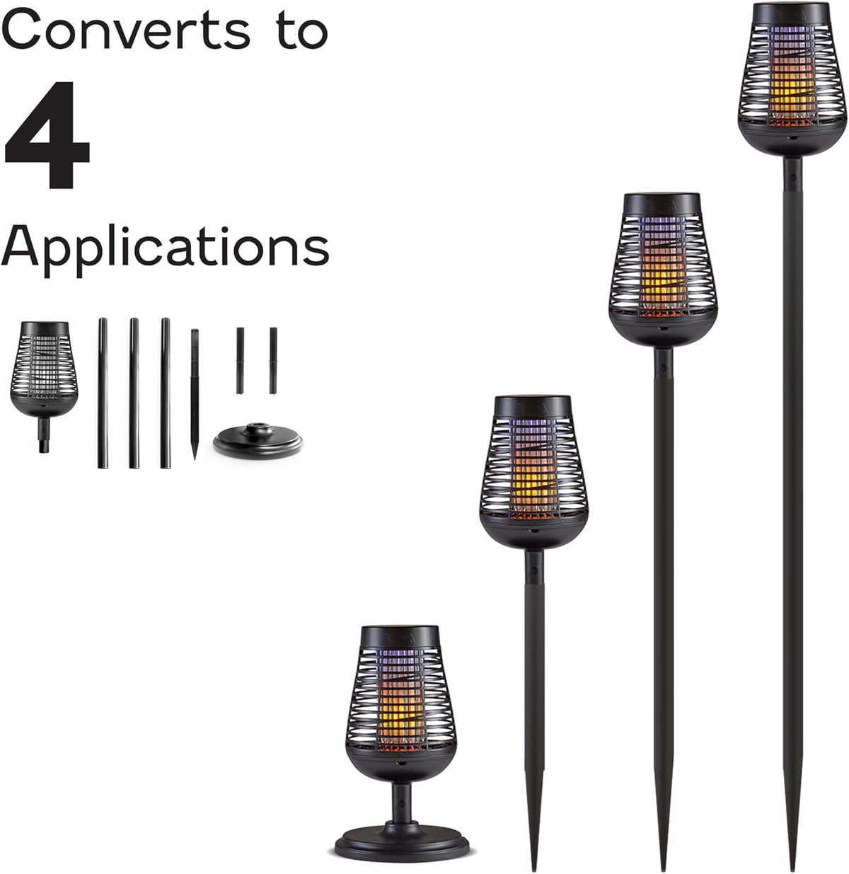 PIC Solar Insect Killer Torch (DFST), Bug Zapper and Accent Light, Solar Bug Zapper - Kills Bugs on