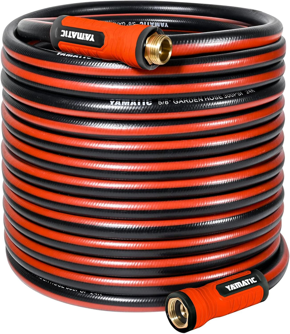 YAMATIC Garden Hose 100ft x 5/8", Ultra Durable Water Hose with Swivel Handle, Kink Resistant