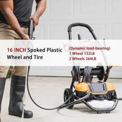 Parts Camp 16" Lawn Mower Wheels 16 x 1.75'' Spoked Plastic Wheel and Tire For Garden cart/Pressure