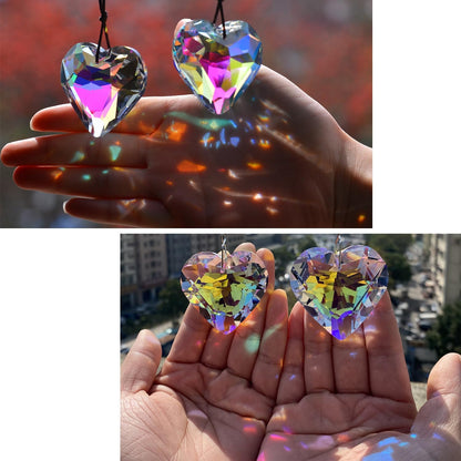 2PCS Simple Geometry Crystal Sun Catcher Prisms, STINO Hanging Suncatchers with Glass Prism