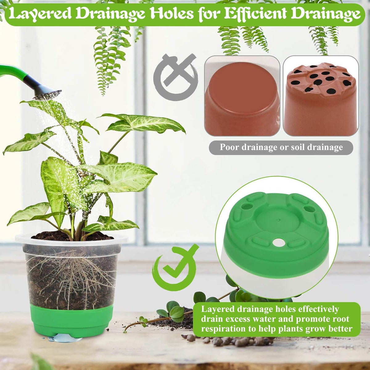 Caffox 55PCS Reusable Seed Starter Kit Includes 30 Packs 3.5" Clear Nursery Pots with Silicone