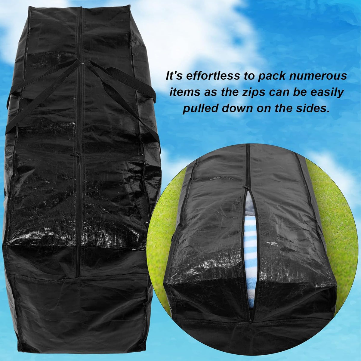 4 Pcs 66 Gallon Large Moving Bags with Zipper and Handles Foldable Storage Duffle Bags Heavy Duty