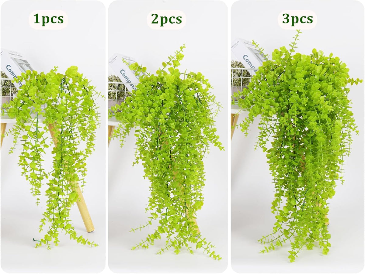 Fake Hanging Plants Faux Vine Leaves Artificial Green Eucalyptus Plants Fake Hanging Eucalyptus