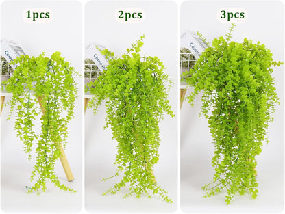 Fake Hanging Plants Faux Vine Leaves Artificial Green Eucalyptus Plants Fake Hanging Eucalyptus