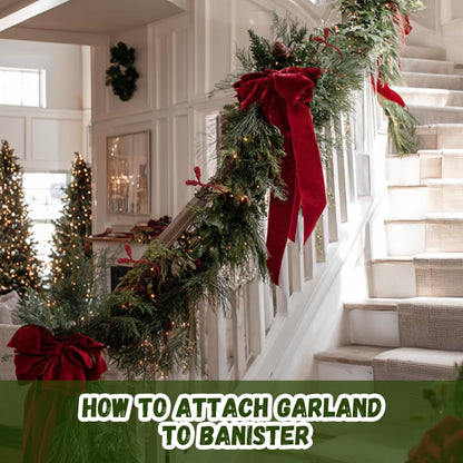 Shappy 24 Pieces Christmas Garland Banister Ties Christmas Decorative Reusable and Flexible Twist