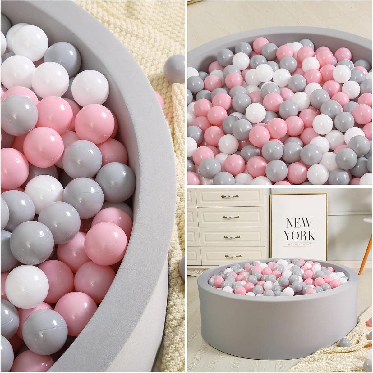TRENDPLAY Plastic Balls for Ball Pits 2.2 Inch, Pack of 50 100 200 500 Hollow Balls, Perfect for