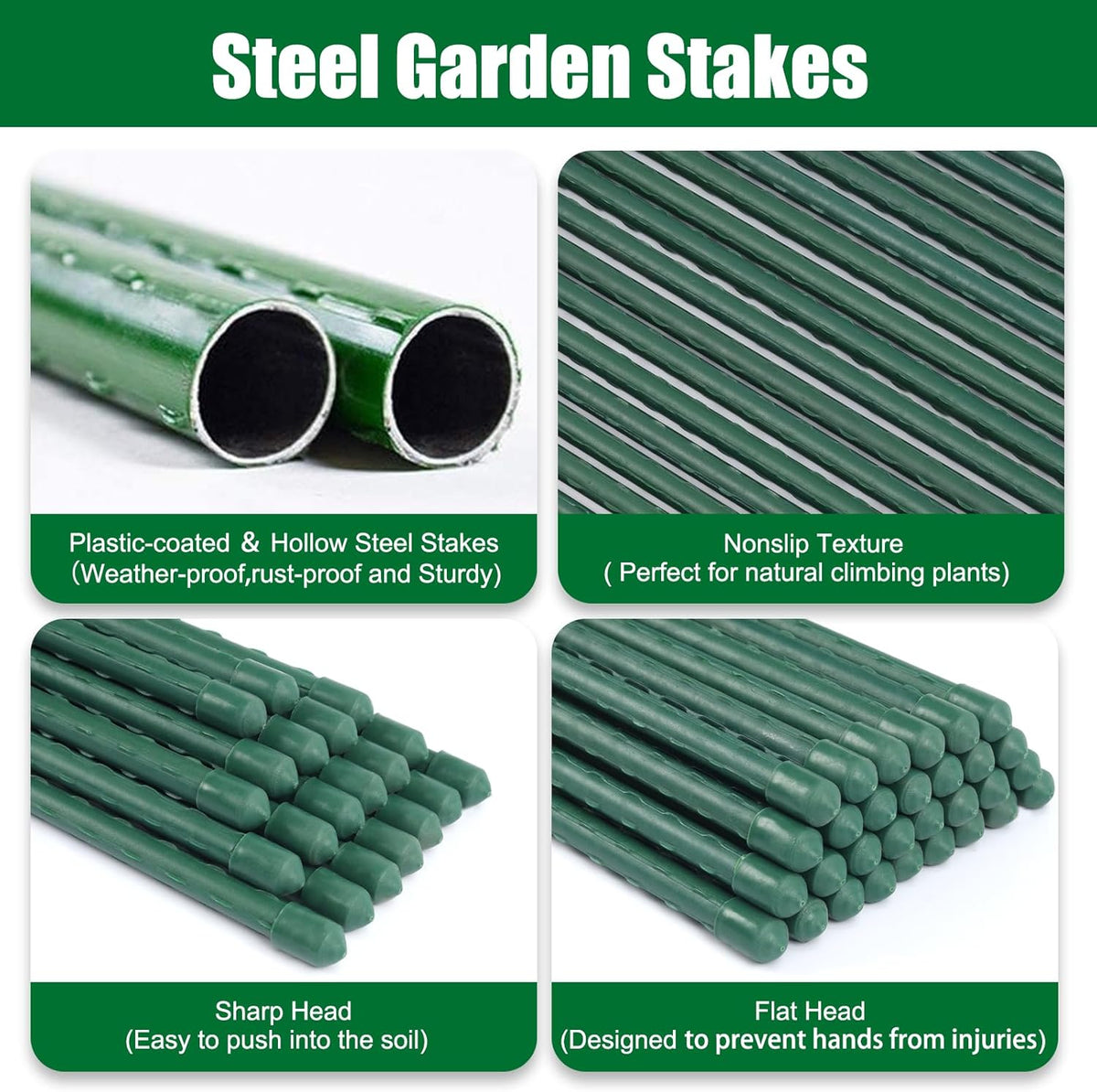 Garden Stakes 30 Inches Steel Plant Stakes Tomato Stakes Pack of 25
