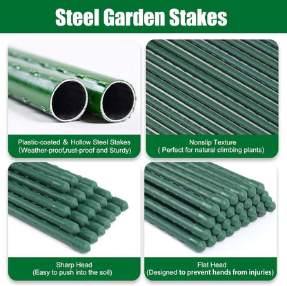 Garden Stakes 36 Inches Steel Plant Stakes Tomato Stakes 3ft Pack of 25