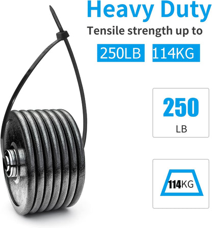 XINGO 26 inch Black Zip Ties Heavy Duty 40 PCS, 250 LBS Ultra Strong Plastic Wire Ties, Large Cable