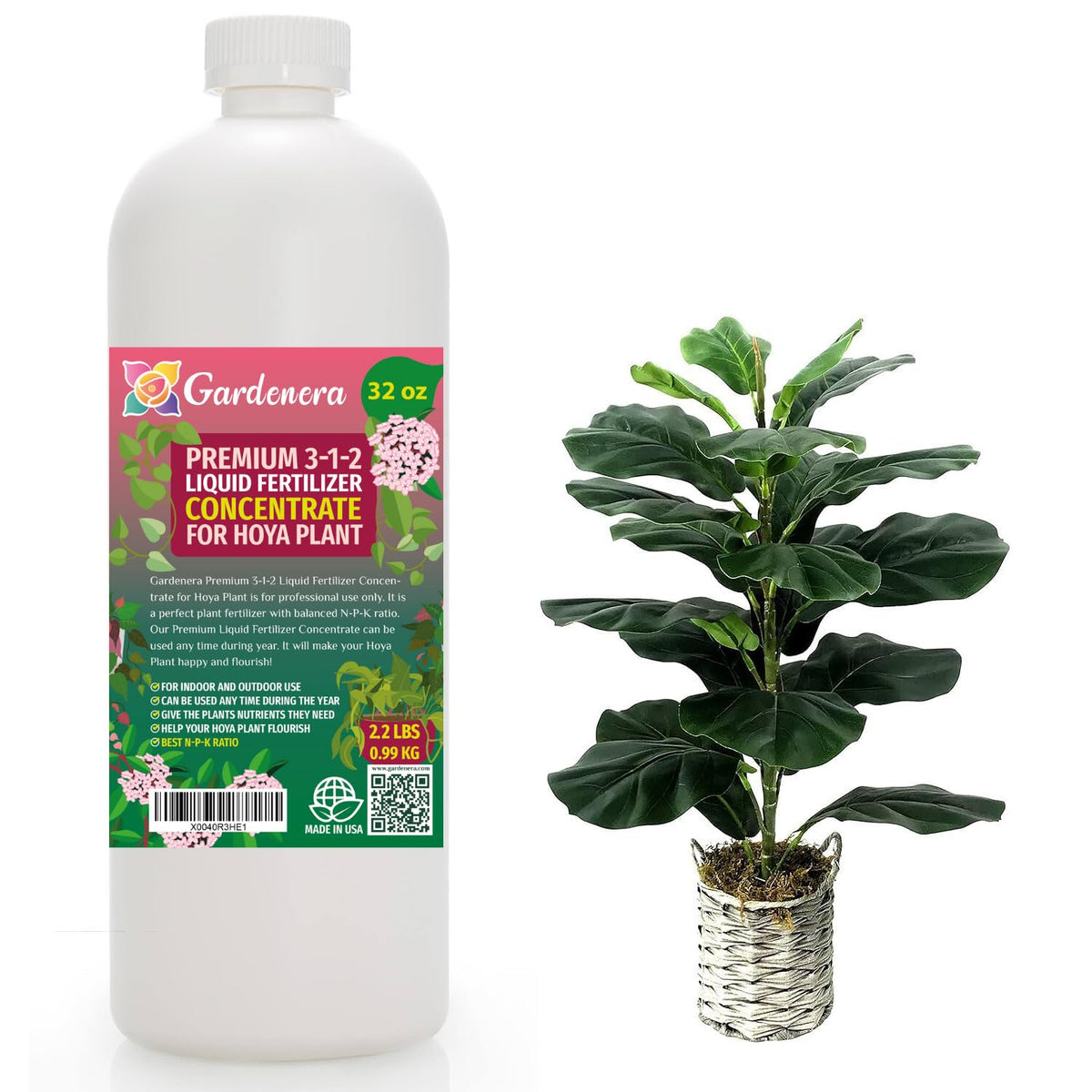 Gardenera Premium Liquid Hoya Fertilizer - 3-1-2 Concentrate for Indoor Plants and Flowers