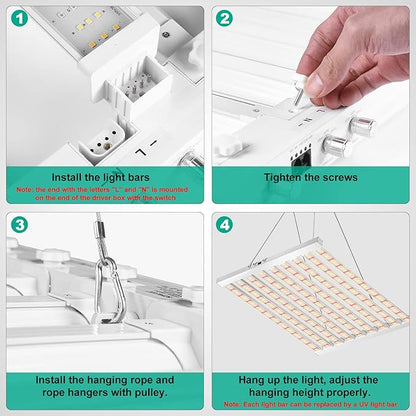 SZHLUX 840 Watt LED Grow Light Daisy Chain Dimmable Full Spectrum Grow Lights for Indoor Plants