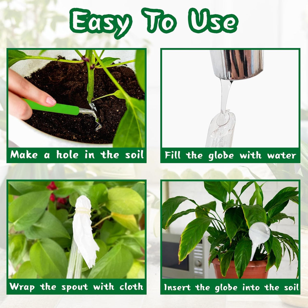 20 PCS Clear Plant Watering Globes,Plastic Self-Watering Bulbs,Self Watering Planter Insert Plant