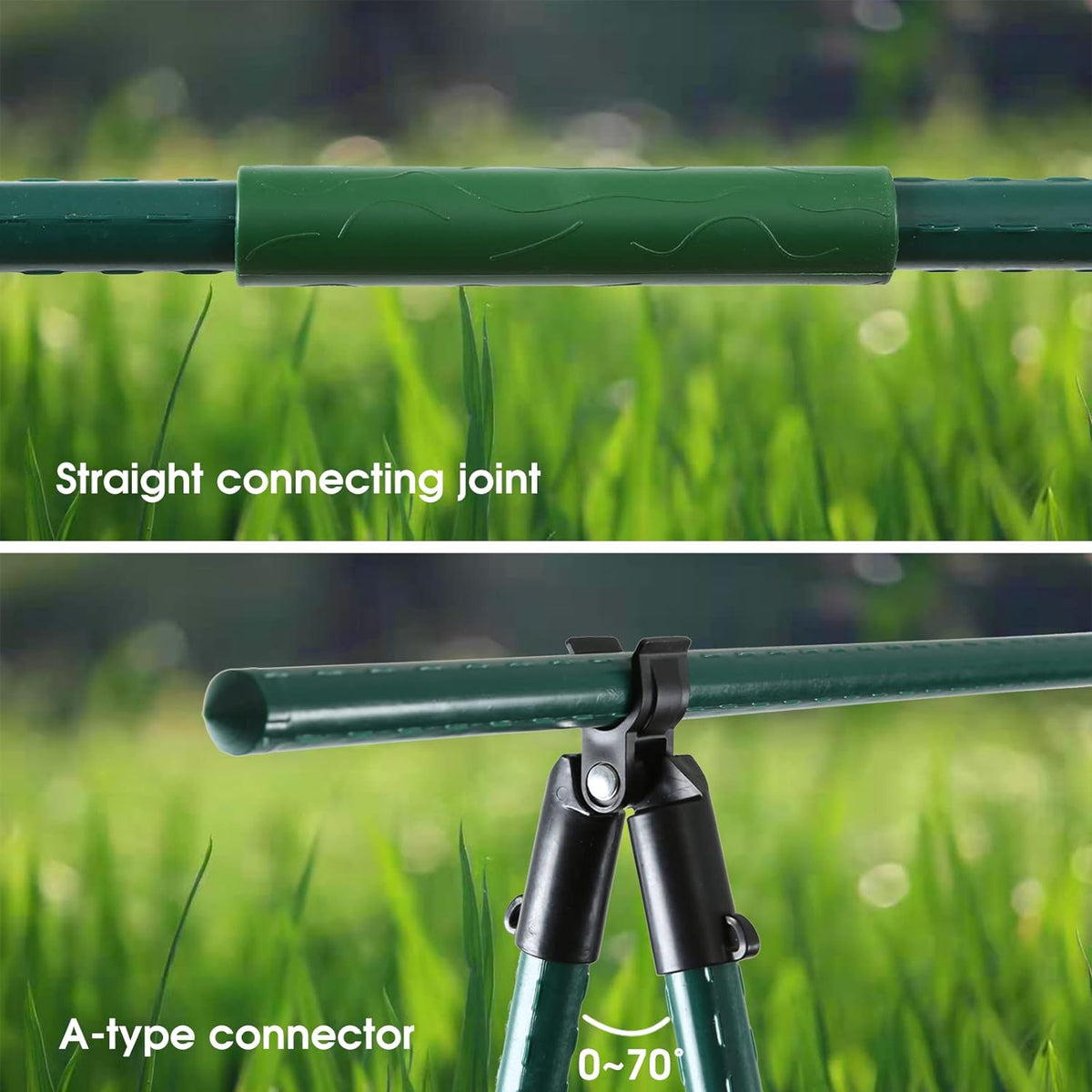 Adjustable Garden Stakes Connectors, Plastic Plant Trellis Clips for 0.43 inch Diameter Rods