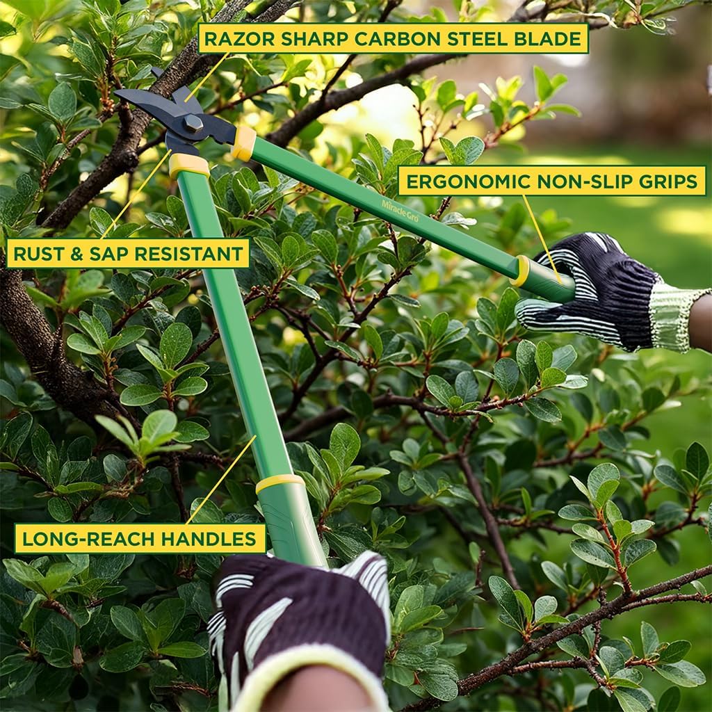 Miracle-Gro 24 in. Bypass Lopper for Tree Branch Trimming and Pruning – Heavy-Duty Branch Cutter