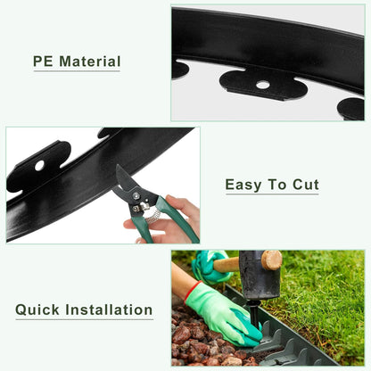 uxcell Landscape Edging, 1Pcs 40FT x 3.94" - No Dig Garden Edging Kit with 36 Stakes, Landscape