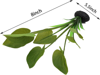 Silk Aquarium Plants for Betta Fish Tank, 2 Pcs 7.8 Inch Small Silk Aquarium Plant Aquatic Water