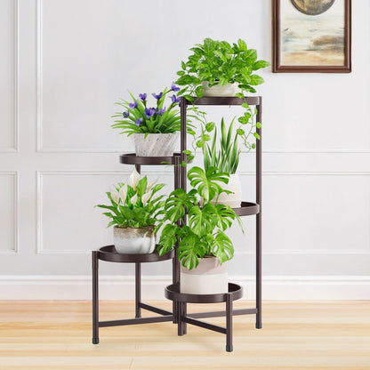 iDavosic.ly 5 Tier Large Plant Stand Indoor, 10 Inch Wide Tall Corner Metal Plant Stands Outdoor