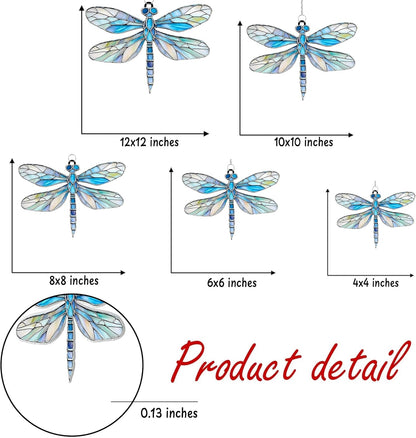 Dragonfly Acrylic Suncatcher Stained Glass Effect Boho Window Car Hanging Christmas Ornament Indoor