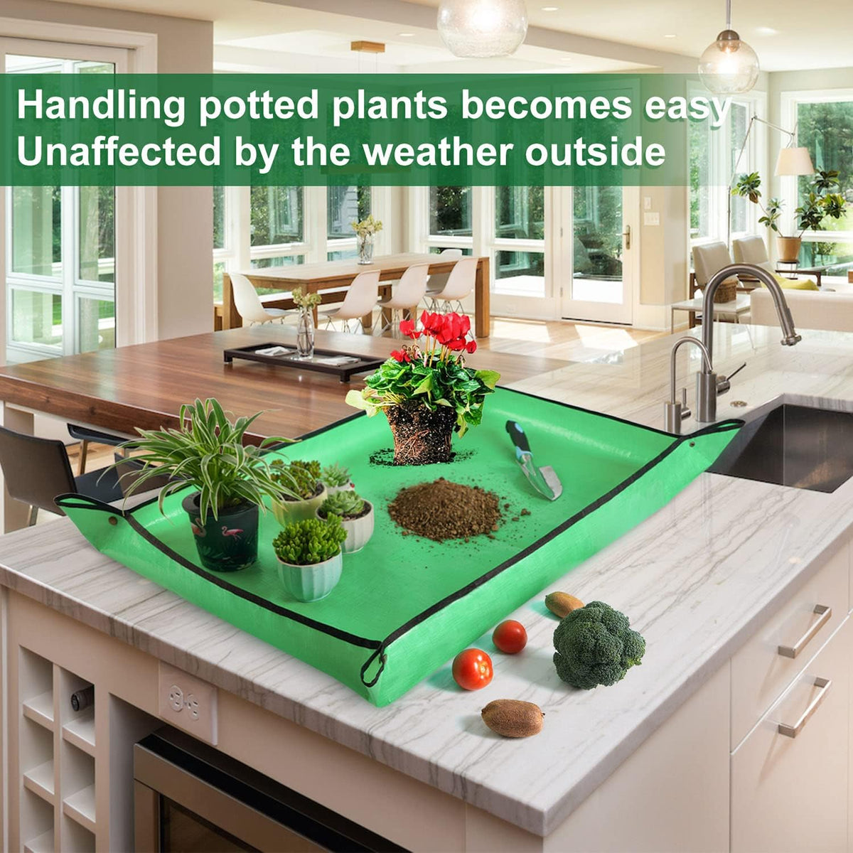 39.5" x 31.5" Large Repotting Mat for Indoor Plants Transplanting Control Mess Table Top Gardener