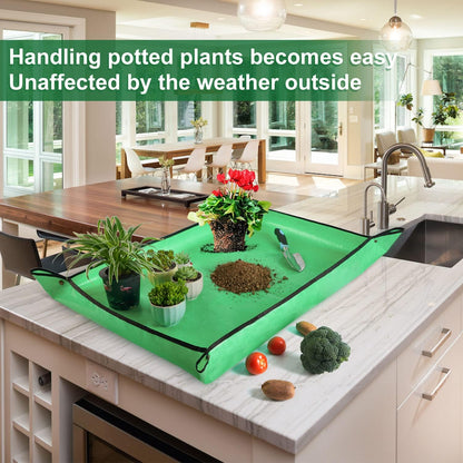 39.5" x 31.5" Large Repotting Mat for Indoor Plants Transplanting Control Mess Table Top Gardener