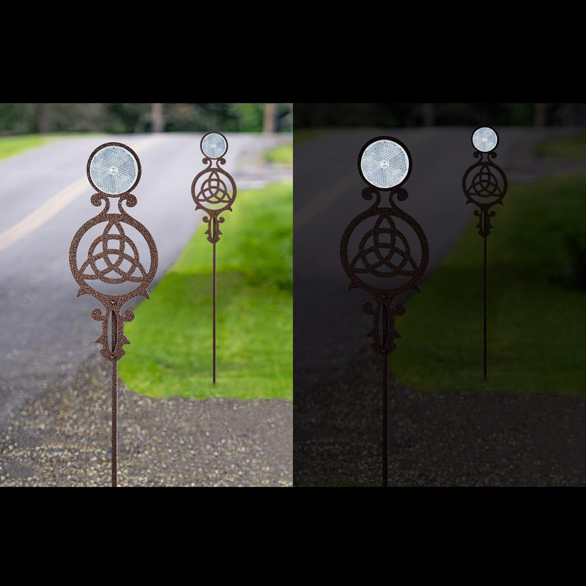 Touch of Class Pathways Reflective Driveway Marker Stake Set of Two for Outdoor Use | Celtic Knot