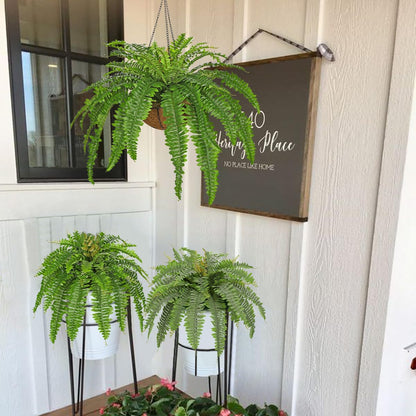 Fake Hanging Plants Large Boston Fern Artificial Plants Outdoor Realistic Fake Ferns with Palm