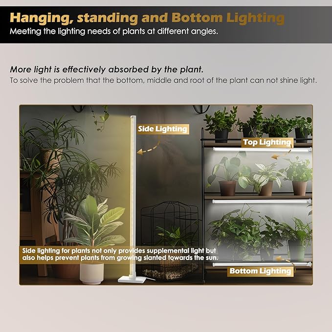Standing Grow Light with Auto-Timer, 36W Vertical Grow Lights for Indoor Plants,3 Light Modes,268