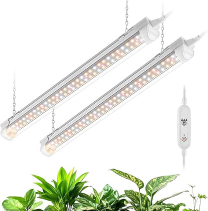 Bstrip T8 Grow Light, 1.4FT 36W (2 x 18W) Plant Lights for Indoor Growing with Timer, Full Spectrum