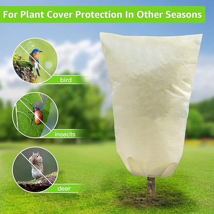 MIXC 4 Packs 2 Size Plant Covers Freeze Protection, Winter Plant Cover Cold Weather Tree Frost