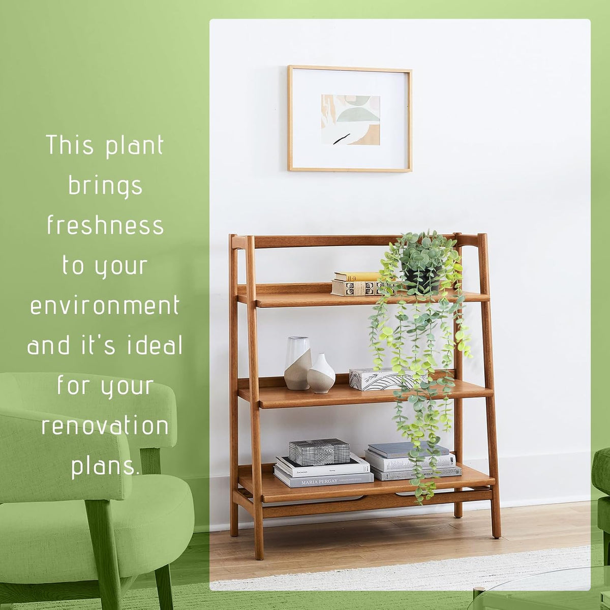 Fake Hanging Eucalyptus Plants Artificial Faux Plants Indoor Small Hanging Greenery Decor for Shelf