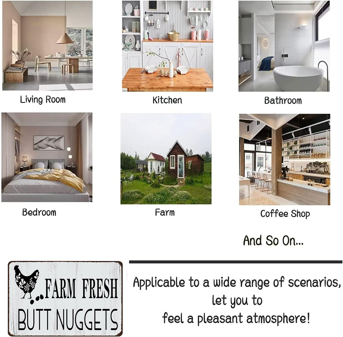Funny Chicken Gifts Chicken Farm Fresh Butt Nuggets Tin Sign for Home Farm Chicken Coop Farmhouse