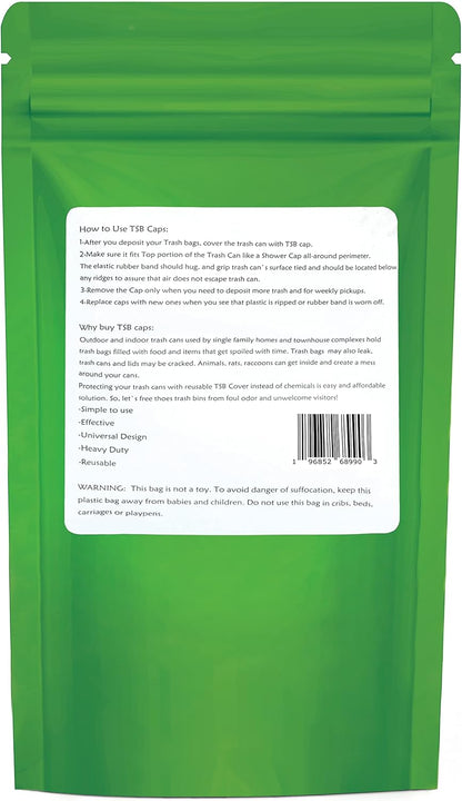 32 Gallon Trash Can Cover Odor Eliminating Bag with Elastic Band Lemon Scented Durable Chemical