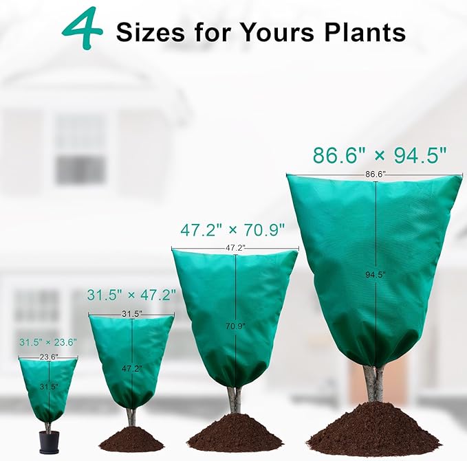 Insoma 2 Packs Plant Covers Freeze Protection 31.5" W X 47.3" H, Outdoor Plants Frost Protection