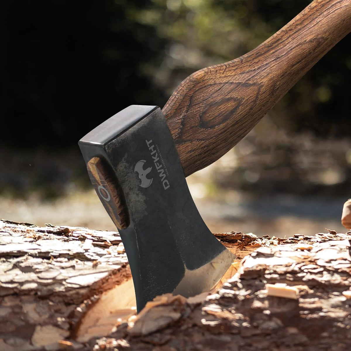 15.3" Hatchet, Splitting Axe with 1065 High Carbon Steel, Camping Hatchet with Beech Wooden Handle