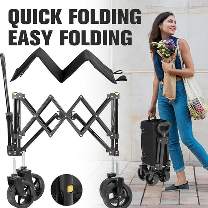 Wagon Cart Shopping Foldable Folding Collapsible with Wheels Big On Beach Garden Outdoor Grocery