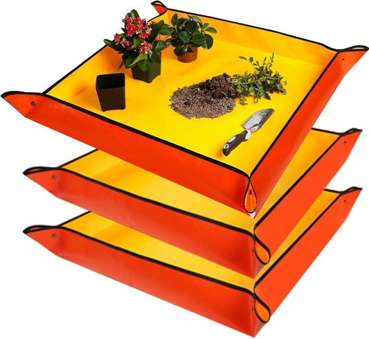 3 PCS 39.5"X39.5" Extra Large Repotting Mat for Indoor Plants Transplanting and Mess Control