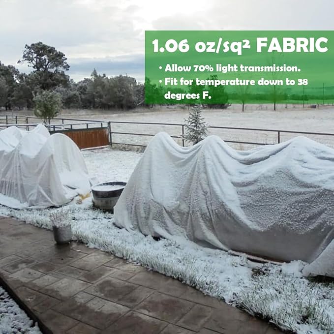 Plant Covers Freeze Protection, Antifrost Cover 7ft×10ft Reusable Rectangle Frost Protection