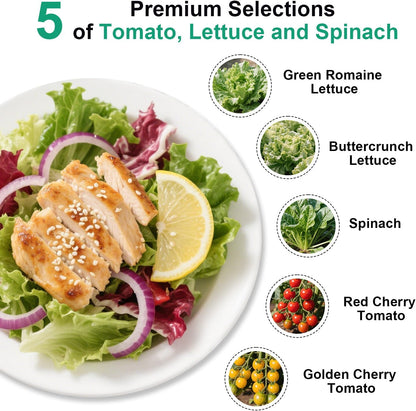 Spinach & Spring Mix Seed Pod Kit for AeroGarden, Ahopegarden, MUFGA with Red Cherry/Golden Cherry