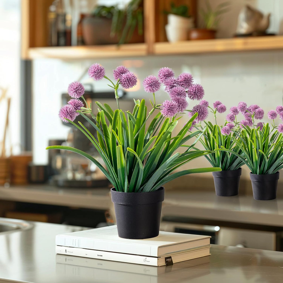 3 Pack Fake Small Plant in Pot Artificial Potted Flowers for Home Decor Fake Flower Plant Greenery