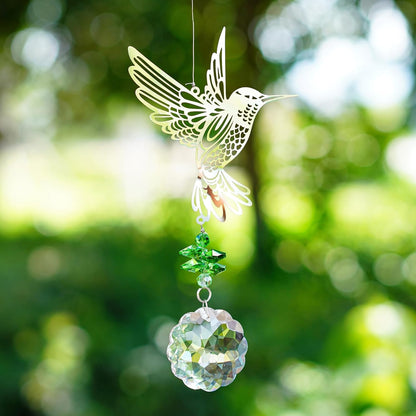 H&D HYALINE & DORA Glass Crystal Flower Prism Rainbow Maker Hummingbird Hanging Window Sun Catcher