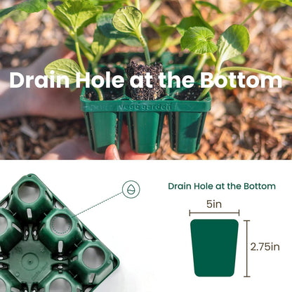 Vego garden Seedling Suite Products, 4 Pack Jumbo Seedling Trays and 4 Pack Standard Seedling Trays