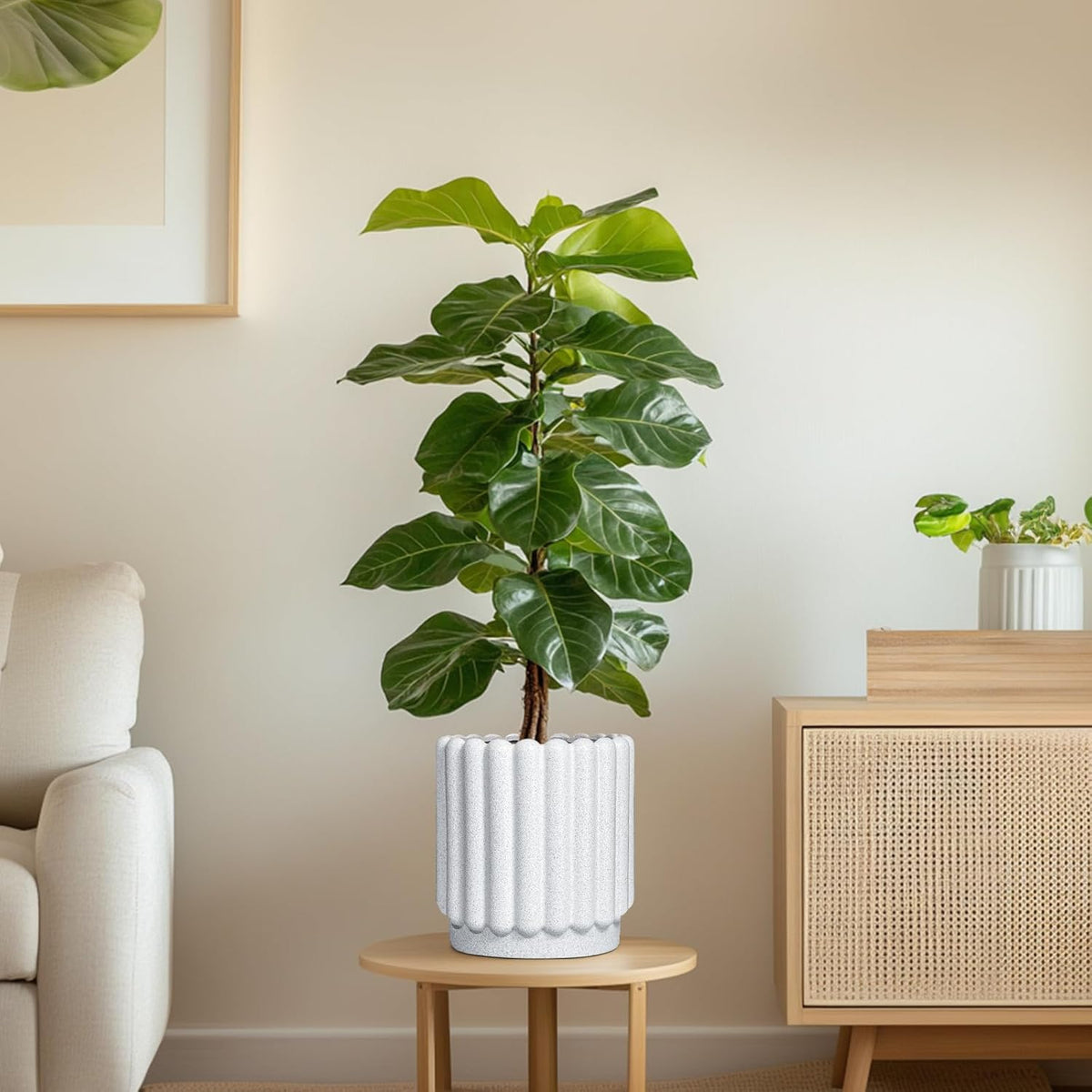 Ceramic Planters for Indoor Plants - 7.6 Inch Ceramic Plant Pots Outdoor, Round Flower Pots with