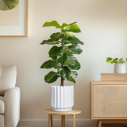 Ceramic Planters for Indoor Plants - 7.6 Inch Ceramic Plant Pots Outdoor, Round Flower Pots with
