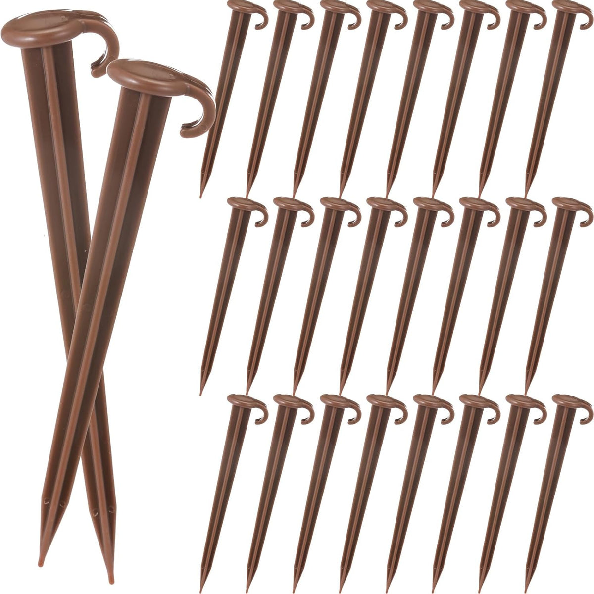 Vicenpal 24 Pcs 7 Inch Plastic Yard Stakes Inflatables Heavy Duty Plastic Garden Stakes for Tent