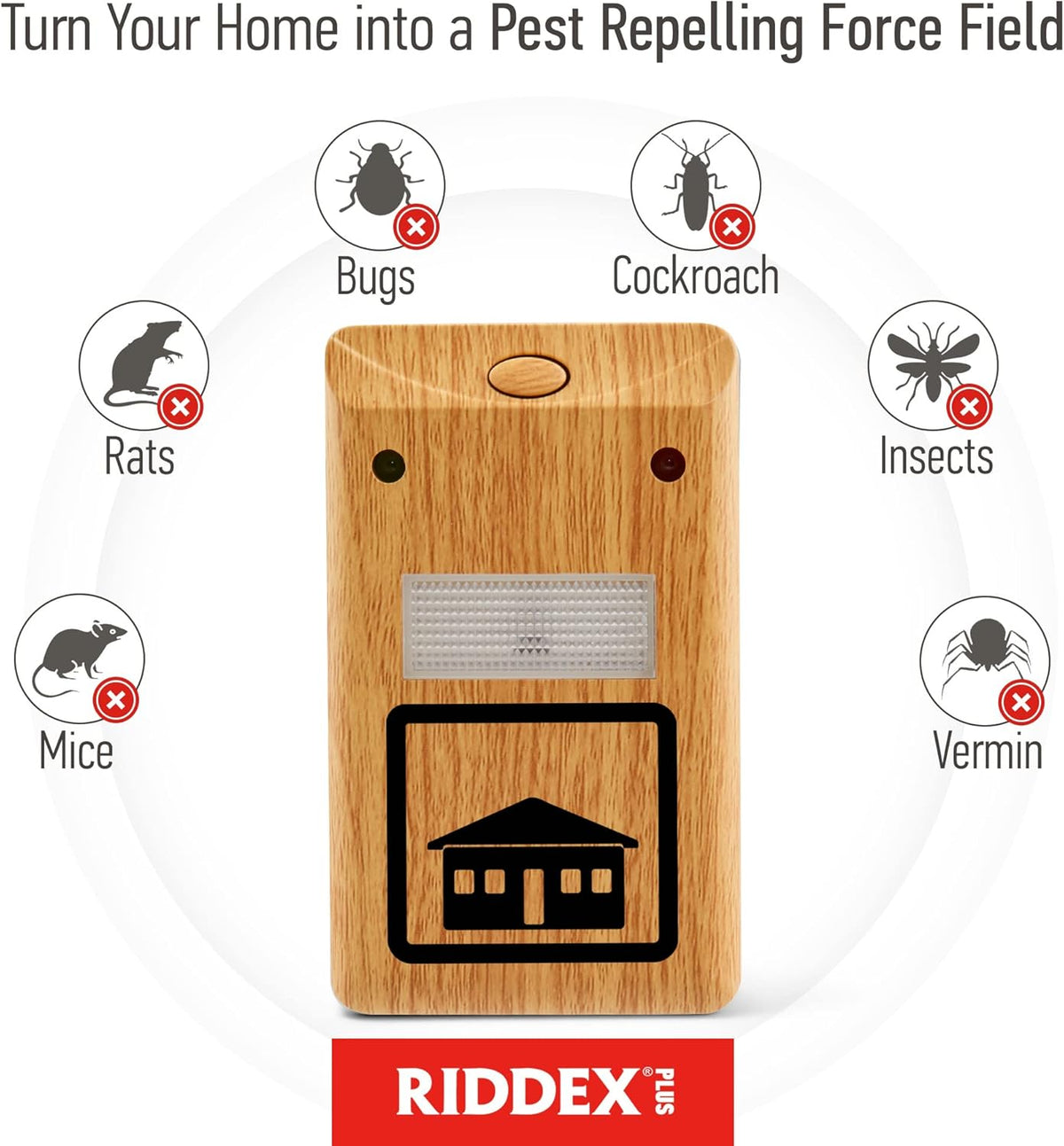 RIDDEX Plus Insect Control- Plug in, Mouse Deterrent - Pest Control for Defense Against Rats, Mice