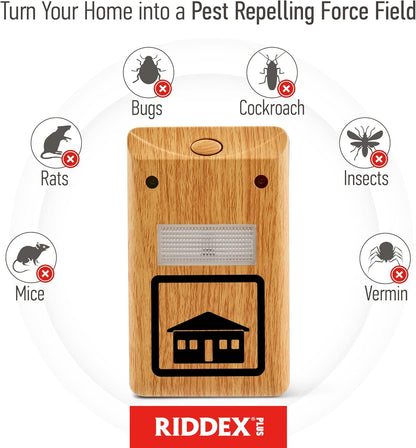 RIDDEX Plus Insect Control- Plug in, Mouse Deterrent - Pest Control for Defense Against Rats, Mice