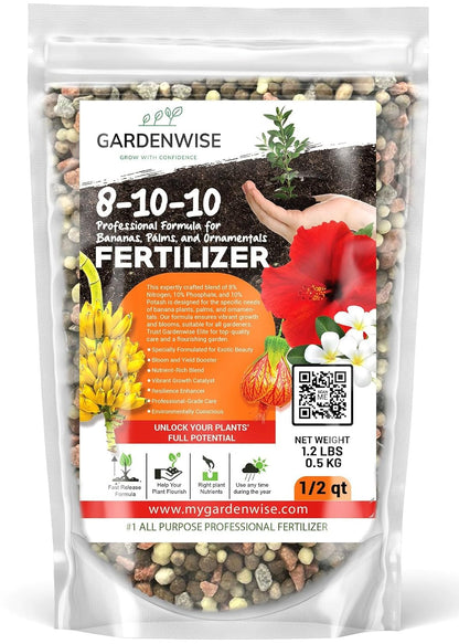 Elite 8-10-10 Professional Fertilizer for Banana, Flowering, and Fruit Trees, Ornamentals - Boosts