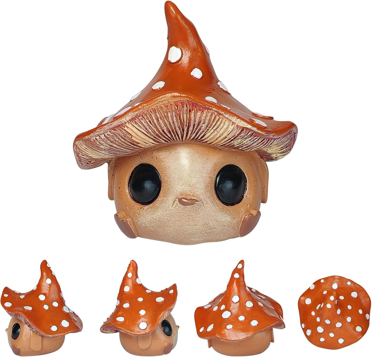 Whimsical Mushroom Garden Statue, Garden Mushrooms Outdoor Decor Gnome Garden Decor Fairy Garden
